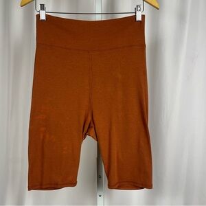 Pinkblush Medium Rust Bike Shorts Maternity High Waist Stretchy Casual